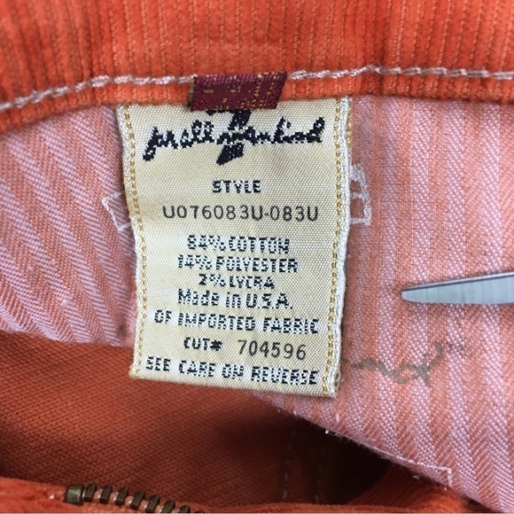 7 FOR ALL MANKIND Pants Corduroy Orange Ribbed Retro 70s Style Flare Size 29 - Picture 10 of 12